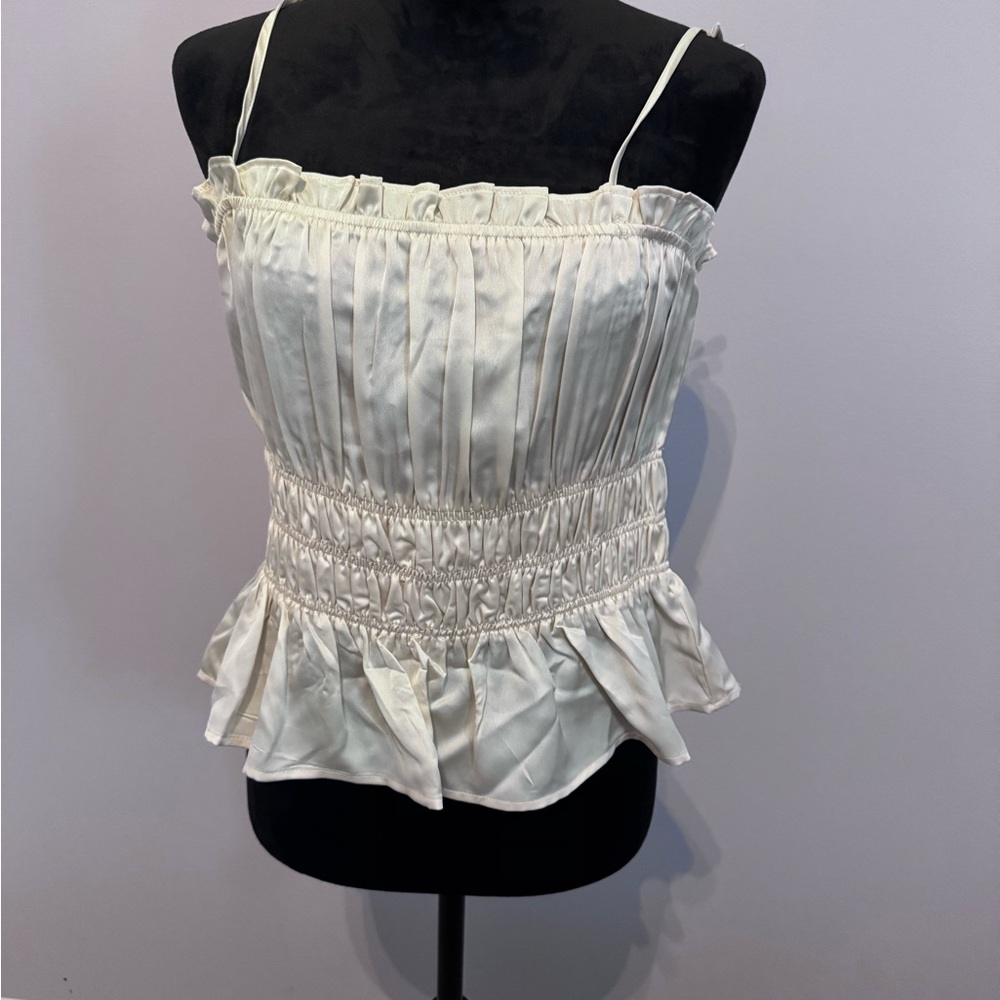 Miami Cream Ruffled Top
